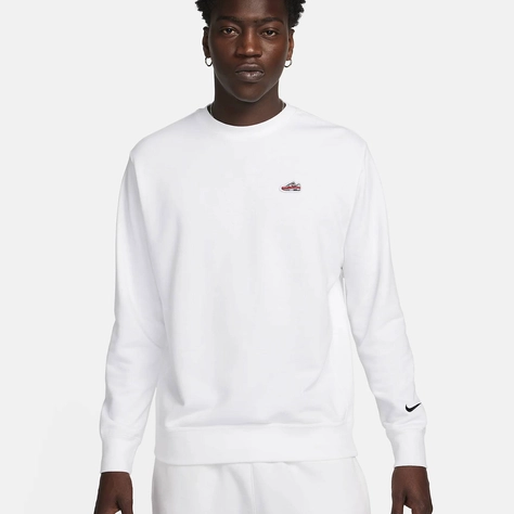 Nike Sportswear French Terry Crew-Neck Sweatshirt White