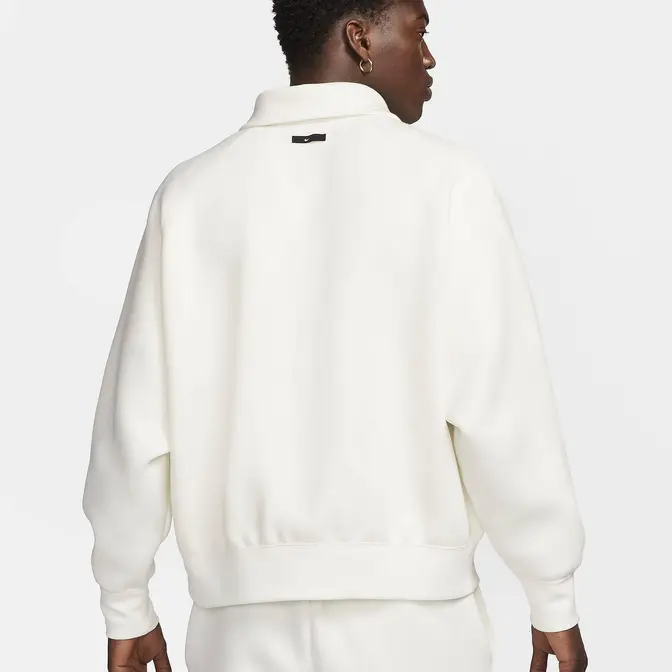 Nike shiny Tech Fleece Re-imagined 1 2-Zip Top White back