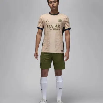 Paris Saint-Germain 2023-24 Match Fourth Jordan Dri-FIT ADV Football Authentic Shirt Hemp Full Image