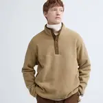 Uniqlo Fleece Button-up Pullover Beige Feature