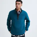 Uniqlo Fleece Button-up Pullover Blue Feature
