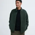 Uniqlo Fleece Heather Zipped Jacket Dark Green Feature