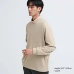 Uniqlo Fleece Stretch Mock Neck Long Sleeved T-shirt Beige Feature