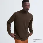 Uniqlo Fleece Stretch Mock Neck Long Sleeved T-shirt Dark Brown Feature