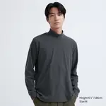 Uniqlo Fleece Stretch Mock Neck Long Sleeved T-shirt Dark Gray Feature
