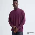 Uniqlo Fleece Stretch Mock Neck Long Sleeved T-shirt Purple Feature