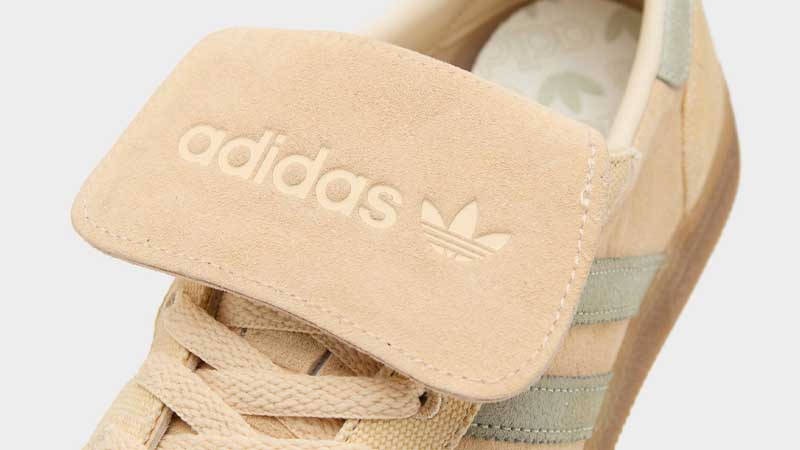 adidas Handball Spezial LT Size? Exclusive Sand Strata Green Tongue Closeup