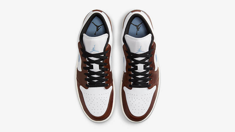 Air Jordan 1 Low Embroidered White Brown Blue FQ7832-142 Top