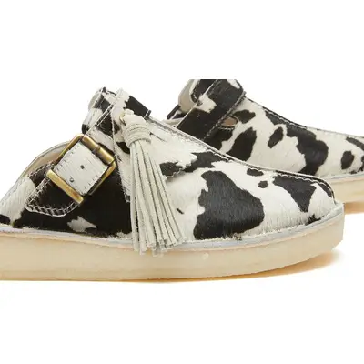 靴 Clarks Trek Mule Tan Cow Print 24cm Clarks Originals Trek Mule - Tan Cow
