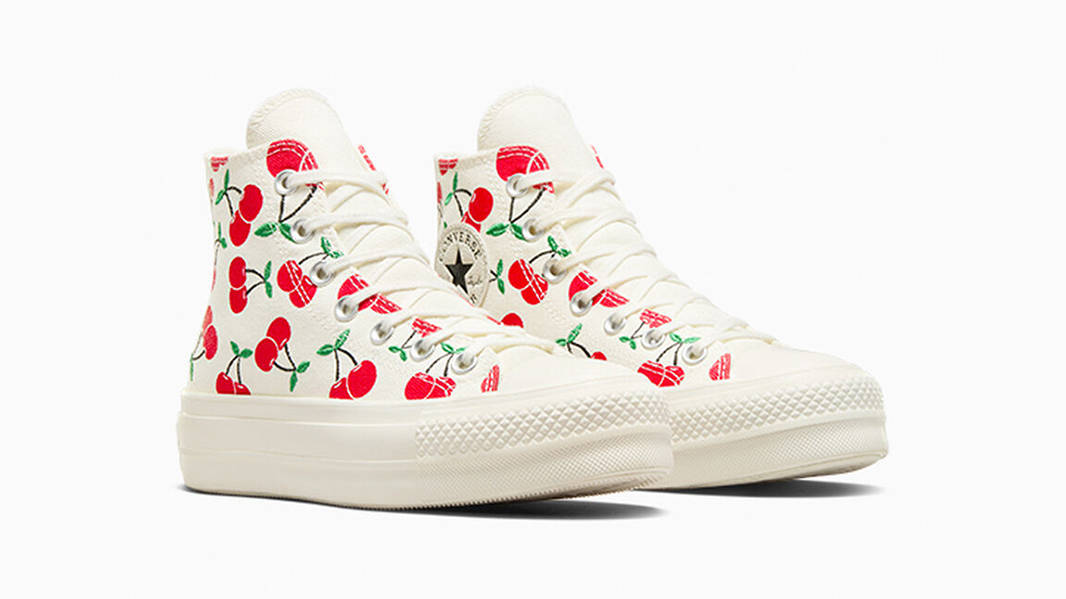 Converse Chuck Taylor Cherries Lift Platform High White Red A08096C Front