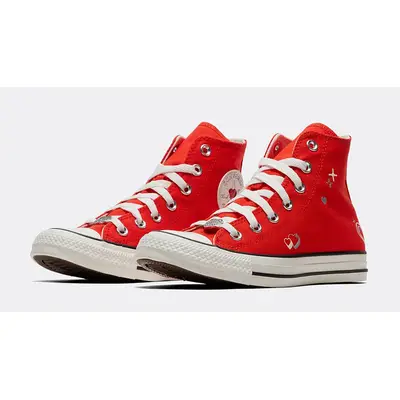 Converse Chuck Taylor All Star Unicorn Pre School Shoes Heart Red front