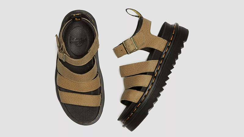 Dr Martens Blaire Tumbled Nubuck Sandals Savannah Tan 31735439 Top