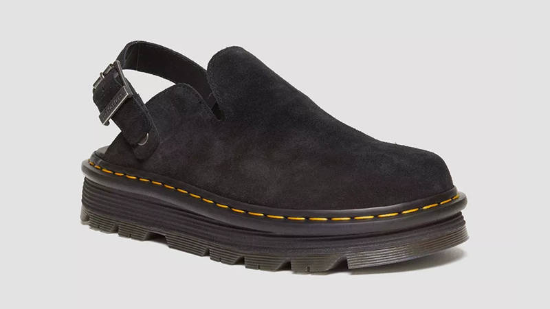 Dr. Martens Zebzag Suede Platform Mules Black 31657001 Front