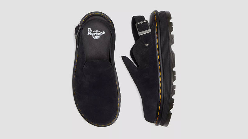 Dr. Martens Zebzag Suede Platform Mules Black 31657001 Top