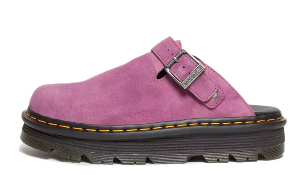 Zebzag Suede Casual Slingback Platform Mules in Fuchsia Pink