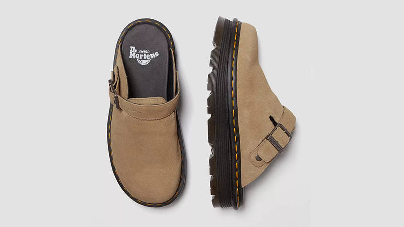 Dr. Martens Zebzag Suede Platform Mules Savannah Tan 31737439 Top