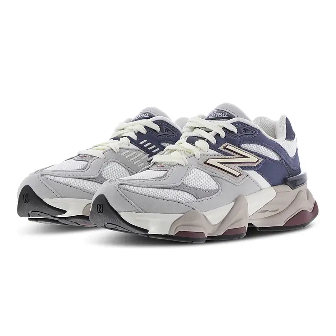 New Balance 9060 GS White Beige Blue Side