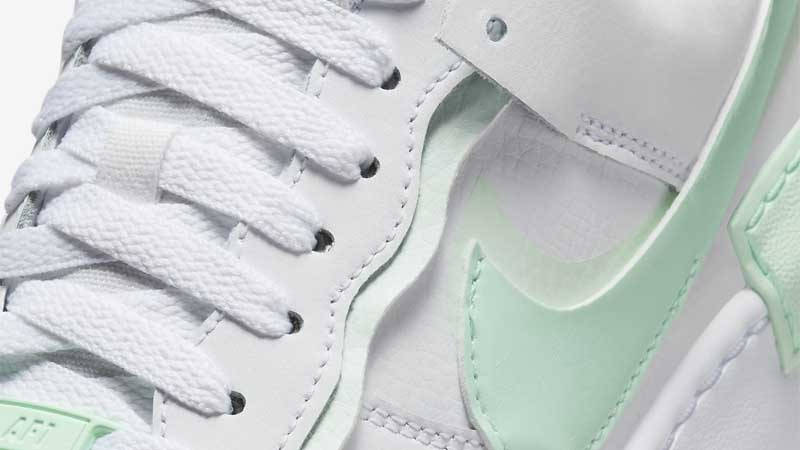 Nike Air Force 1 Shadow Mint Foam Top Closeup