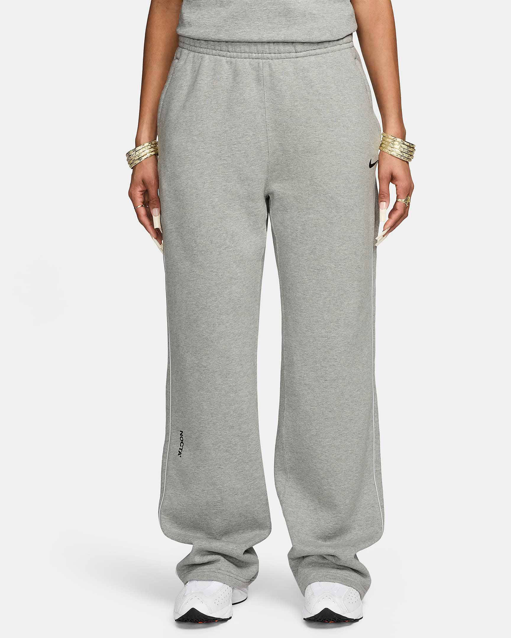 NOCTA x Nike Open-Hem Fleece Trousers Dark Grey Heather Front 1