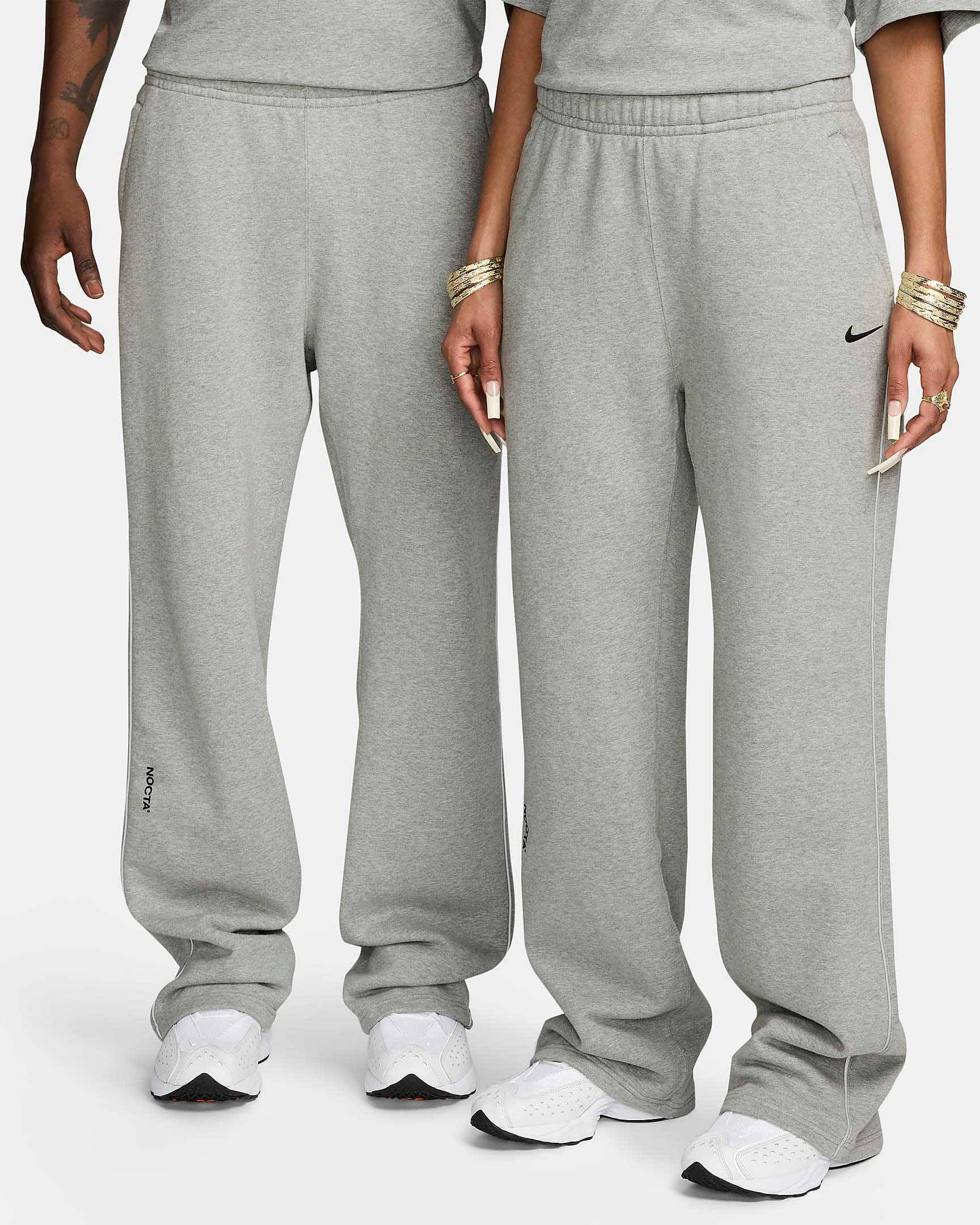 NOCTA x Nike Open-Hem Fleece Trousers Dark Grey Heather Front