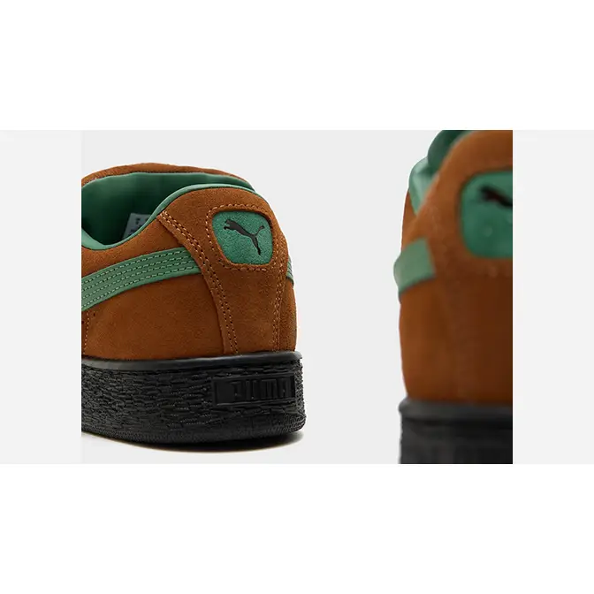 PUMA Suede XL Light Brown Green heel