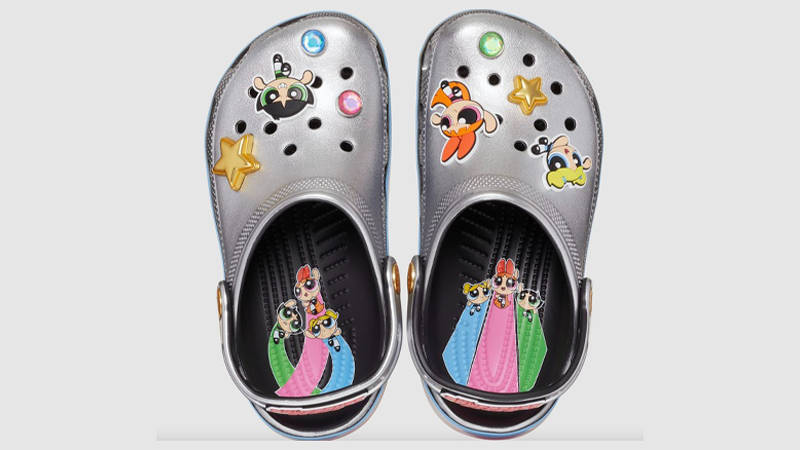 The Powerpuff Girls x Crocs Classic Clog Metallic Silver Middle