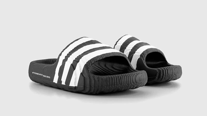 adidas Adilette 22 Core Black White IF3670 front