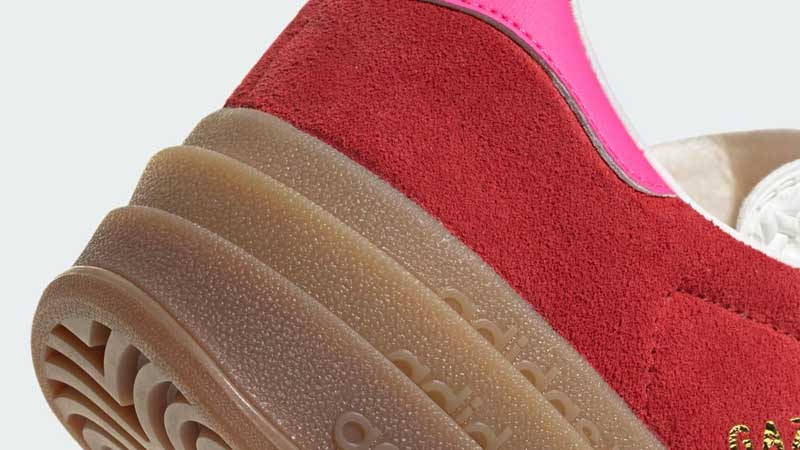 adidas Gazelle Bold Collegiate Red Pink Closeup