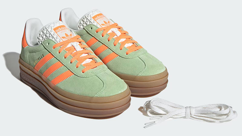 adidas gazelle raw green glow orange