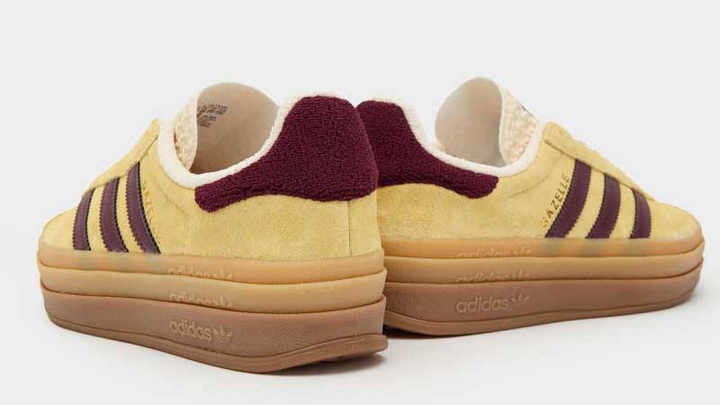 adidas Gazelle Bold Yellow Burgundy Back