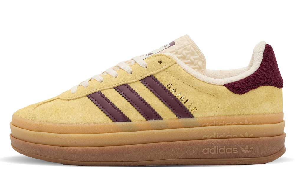 adidas Gazelle Bold Yellow Burgundy