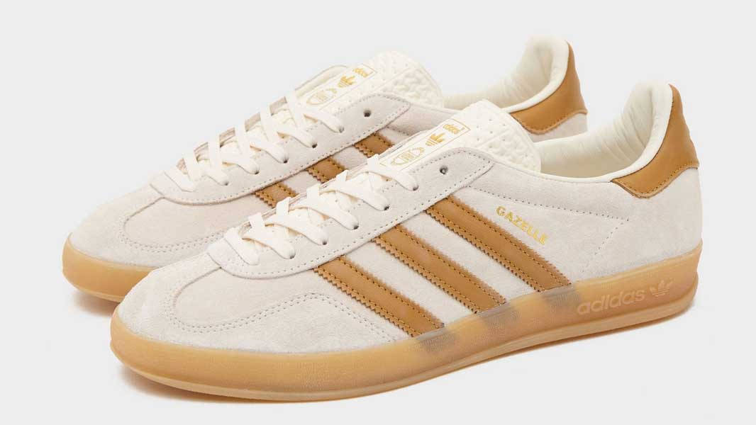 adidas Gazelle Indoor Cloud White Brown Front