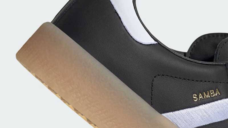 adidas Sambae Black White Gum Closeup