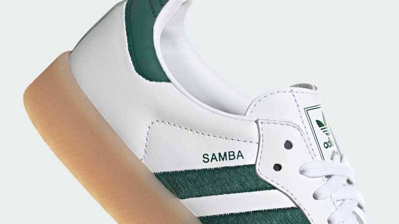 adidas Sambae White Green Closeup