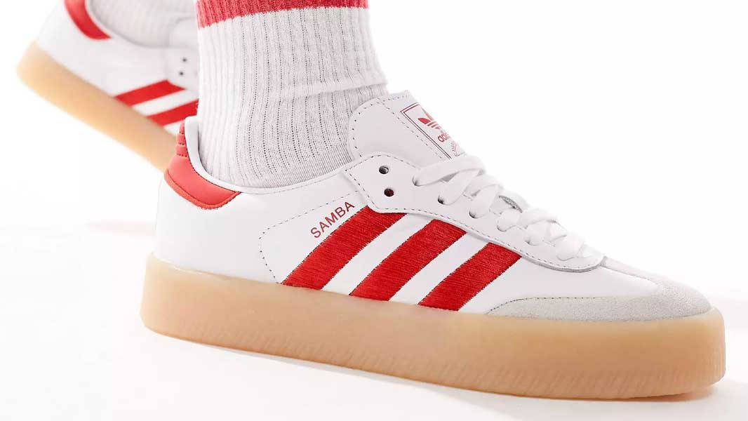 adidas Sambae White Red On Foot
