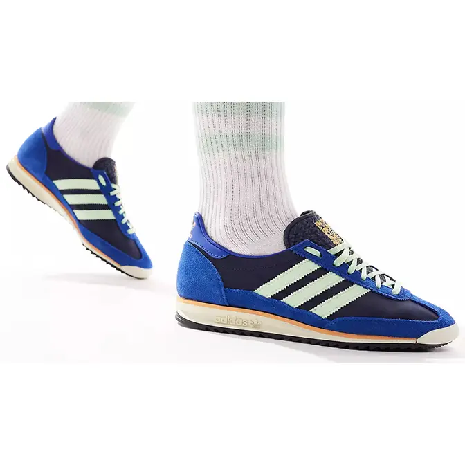 adidas SL 72 RS Blue White on foot