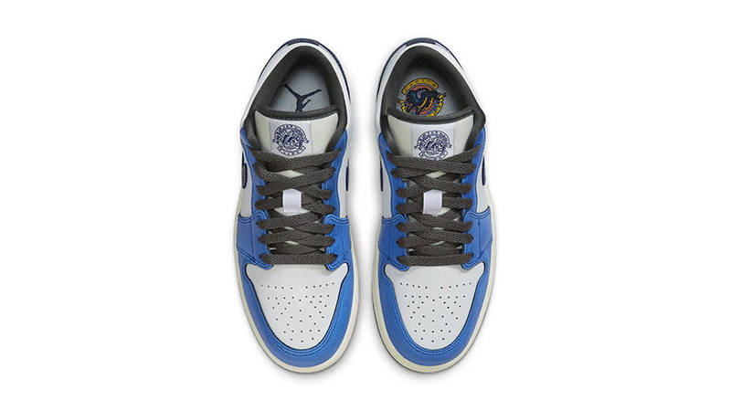 Air Jordan 1 Low Flight White Royal Blue middle