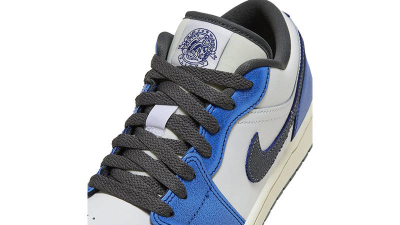 Air Jordan 1 Low Flight White Royal Blue tongue