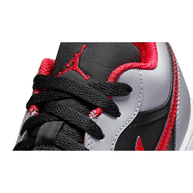 Following a look at Dave White's original Nike Jordan True Flight GS Black Red 343795-003 that he's Cement Grey Fire Red 553560-060 Detail 2