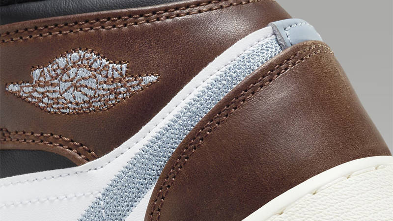 Air Jordan 1 Mid SE GS White Blue Grey Closeup