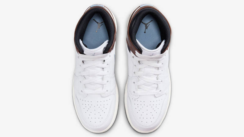 Air Jordan 1 Mid SE GS White Blue Grey Middle