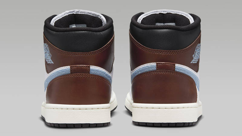 Air Jordan 1 Retro Mid SE Brown Blue Grey Back