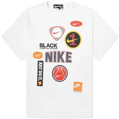 Comme des Garçons Black x Nike Oversized Multi Logo Print T-Shirt White feature