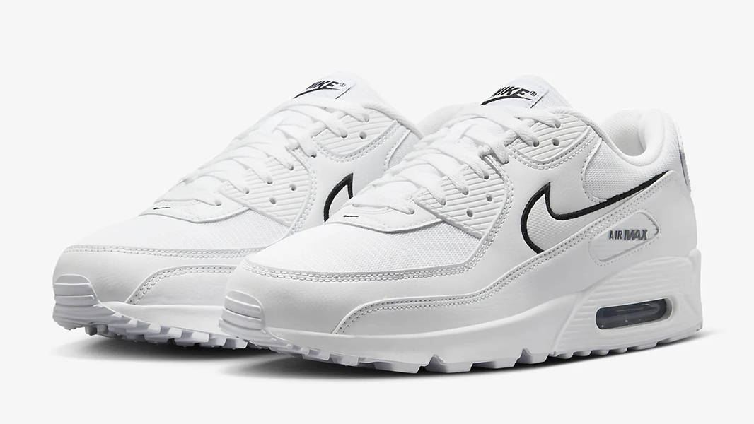 Nike Air Max 90 Outline Swoosh White Black HF3835-100 Side