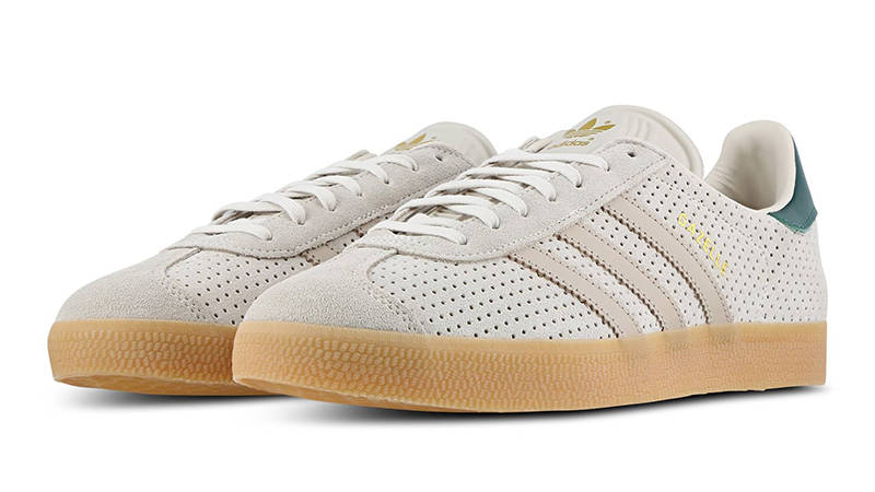 adidas Gazelle Alumina Wonder Beige Green font