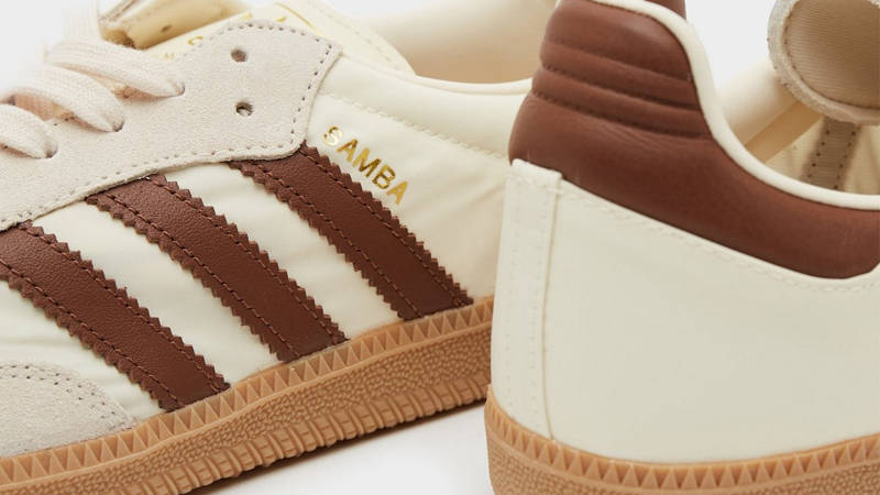 adidas Samba OG Core White Preloved Brown Back Closeup