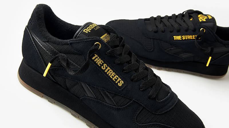 END. x Reebok Classic Leather Black Gold IE5902 Detail 2