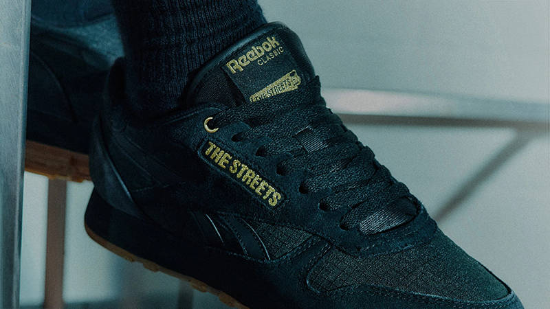 END. x Reebok Classic Leather Black Gold IE5902 Detail