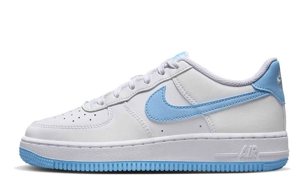 Nike Air Force 1 GS White Aquarius Blue
