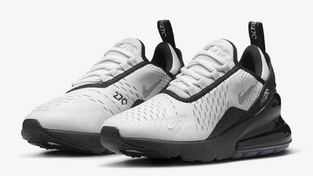 black and white nike 270 junior